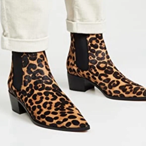 Anthropologie | Shoes | Anthropologie Matiko Jillian Pointed  Matiko Jillian Animal Print Snake Pointed Toe Chelsea Ankle  Booties Size 39 main image 0